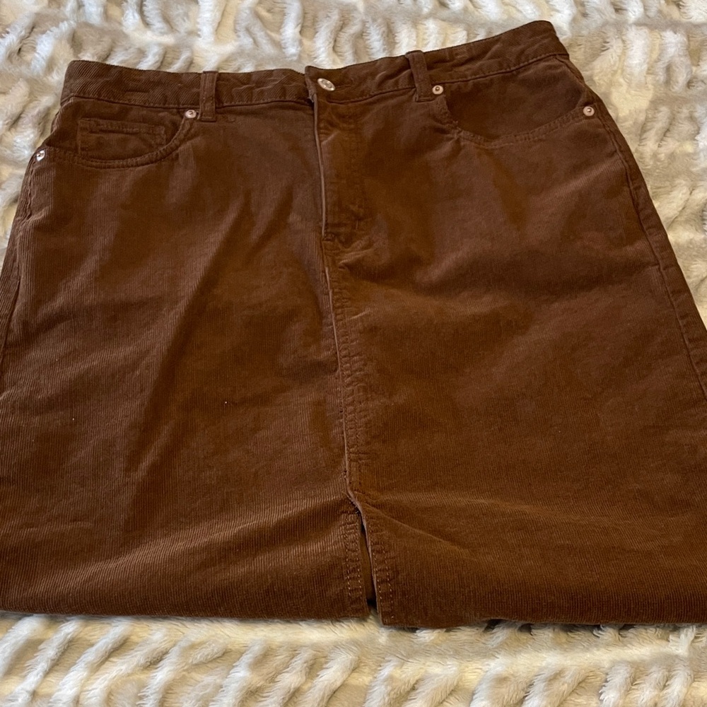 Time and Tru Brown Corduroy Skirt